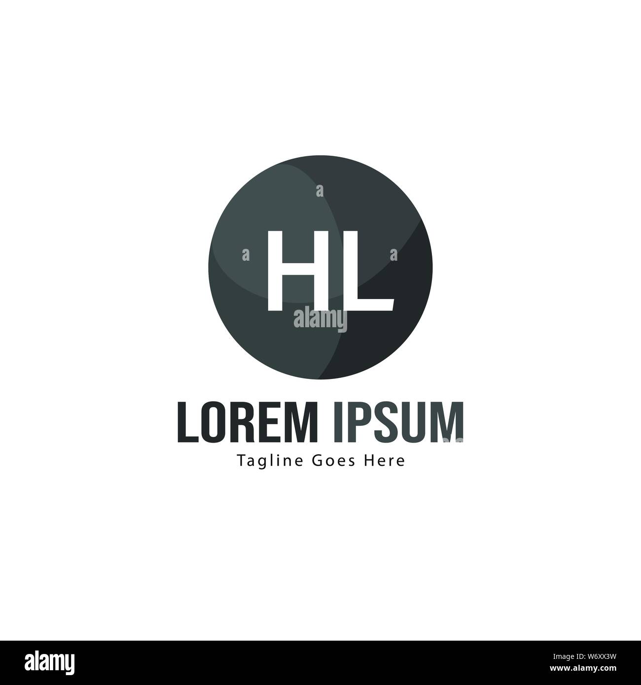 Logo HL initiale modèle avec cadre moderne. Lettre HL minimaliste design logo vector illustration Illustration de Vecteur