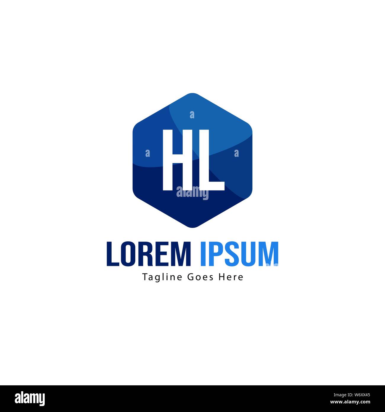 Logo HL initiale modèle avec cadre moderne. Lettre HL minimaliste design logo vector illustration Illustration de Vecteur
