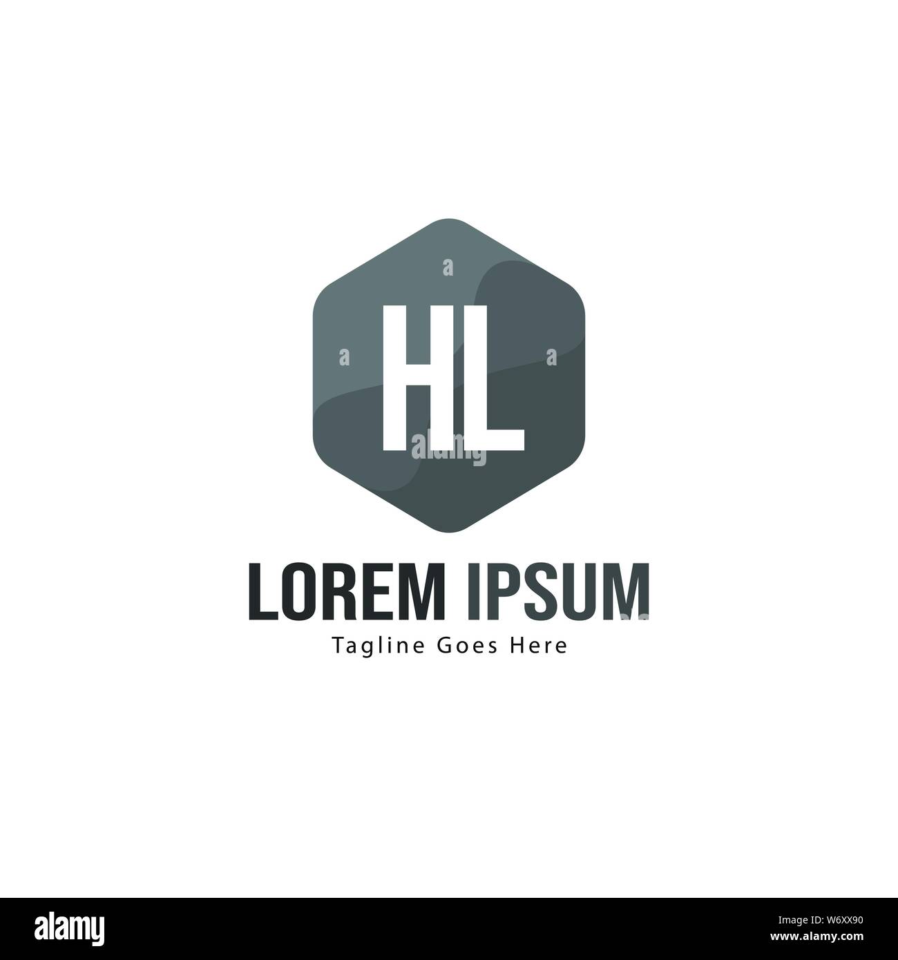 Logo HL initiale modèle avec cadre moderne. Lettre HL minimaliste design logo vector illustration Illustration de Vecteur