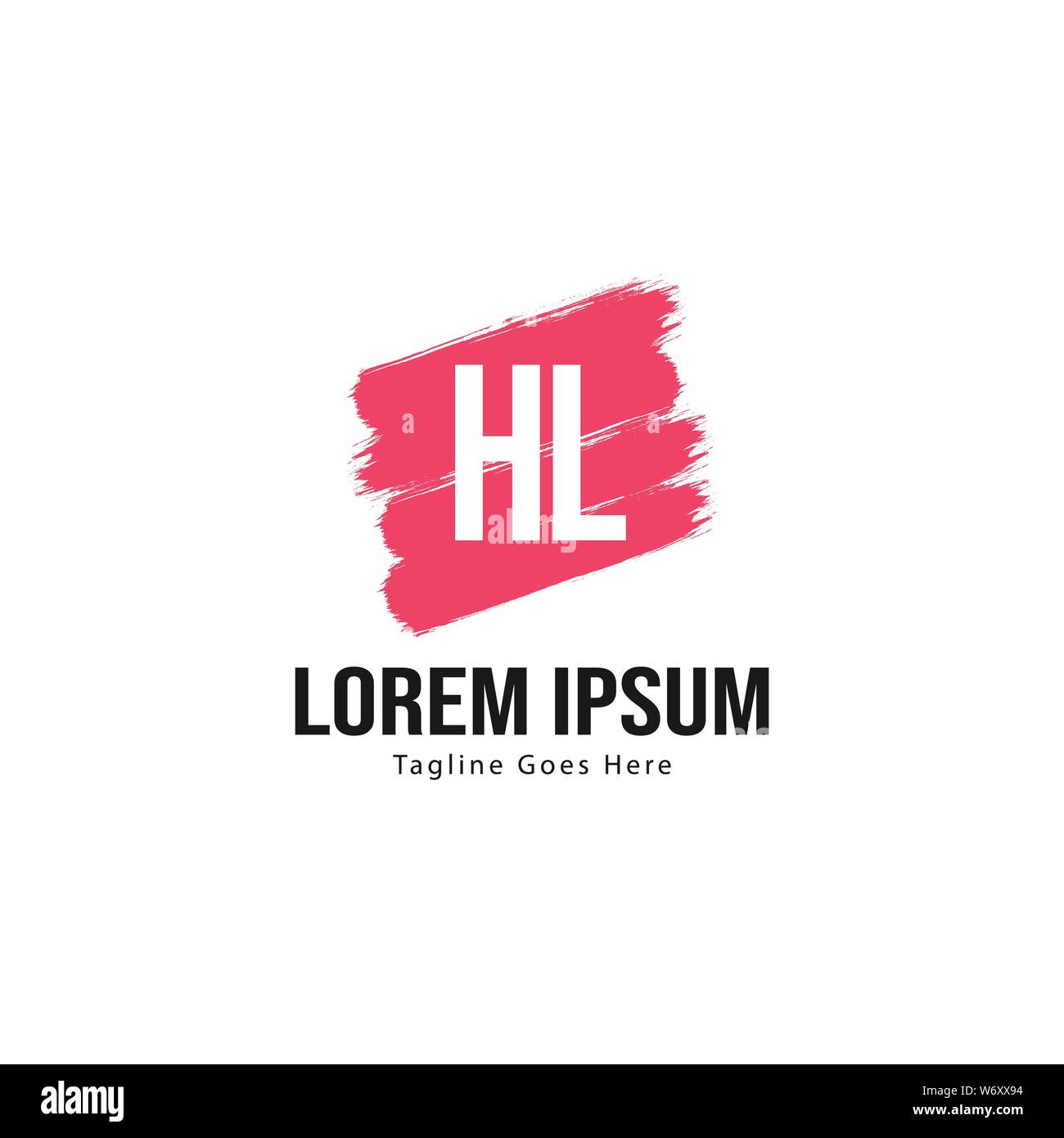 Logo HL initiale modèle avec cadre moderne. Lettre HL minimaliste design logo vector illustration Illustration de Vecteur