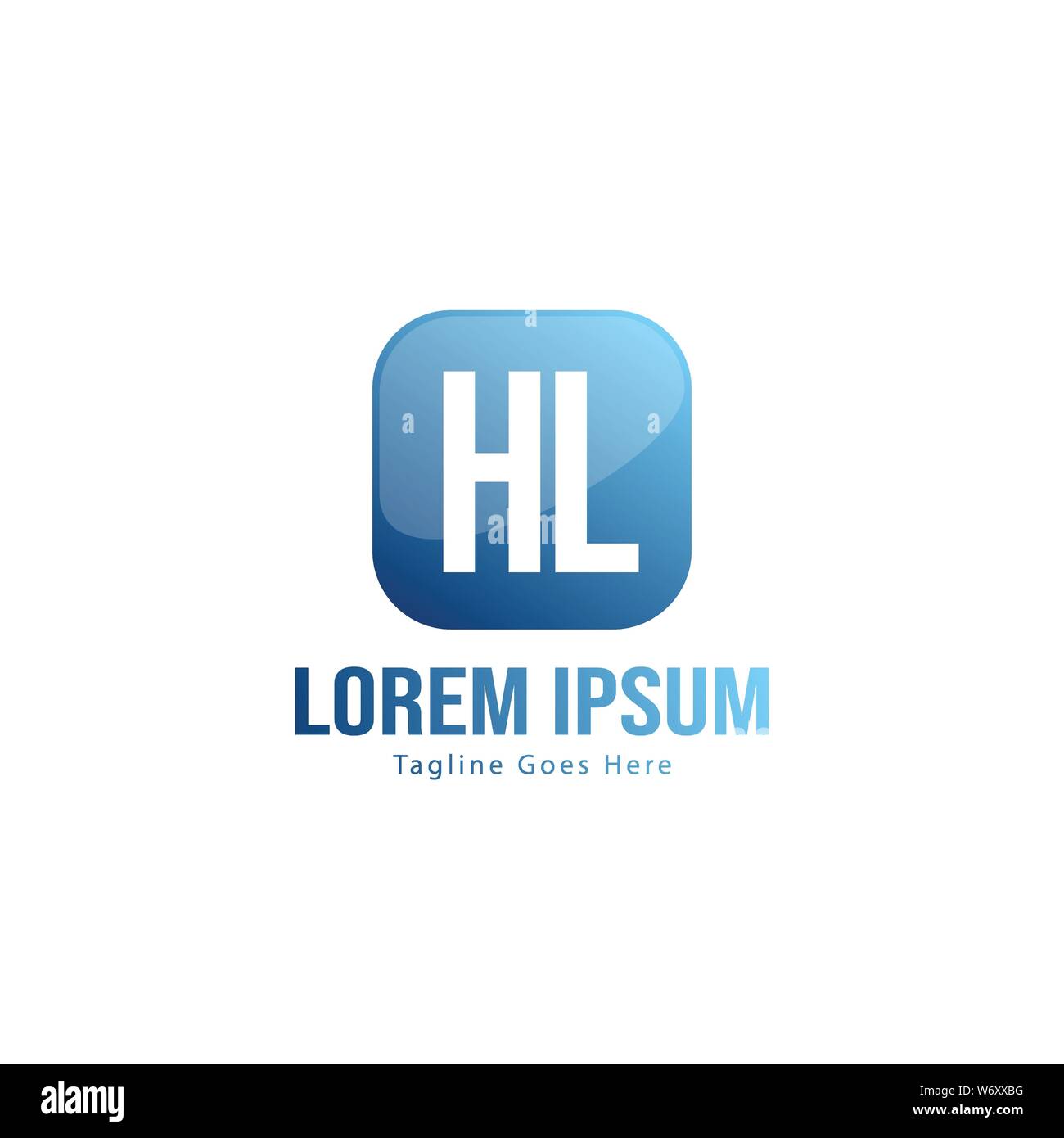 Logo HL initiale modèle avec cadre moderne. Lettre HL minimaliste design logo vector illustration Illustration de Vecteur