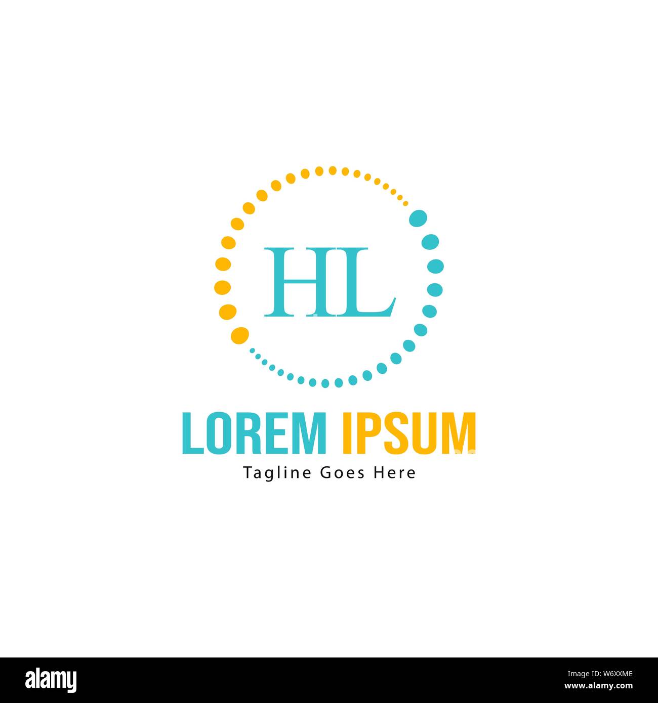 Logo HL initiale modèle avec cadre moderne. Lettre HL minimaliste design logo vector illustration Illustration de Vecteur