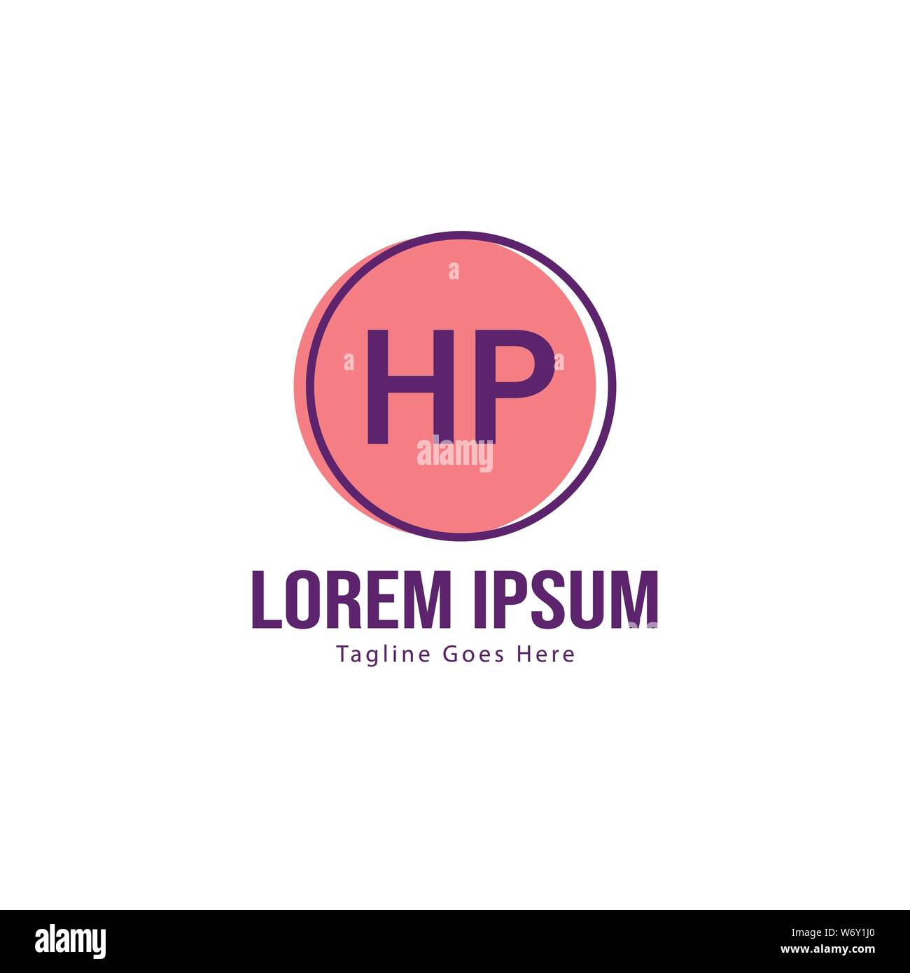 Premier logo HP Modèle avec cadre moderne. Lettre HP minimaliste design logo vector illustration Illustration de Vecteur