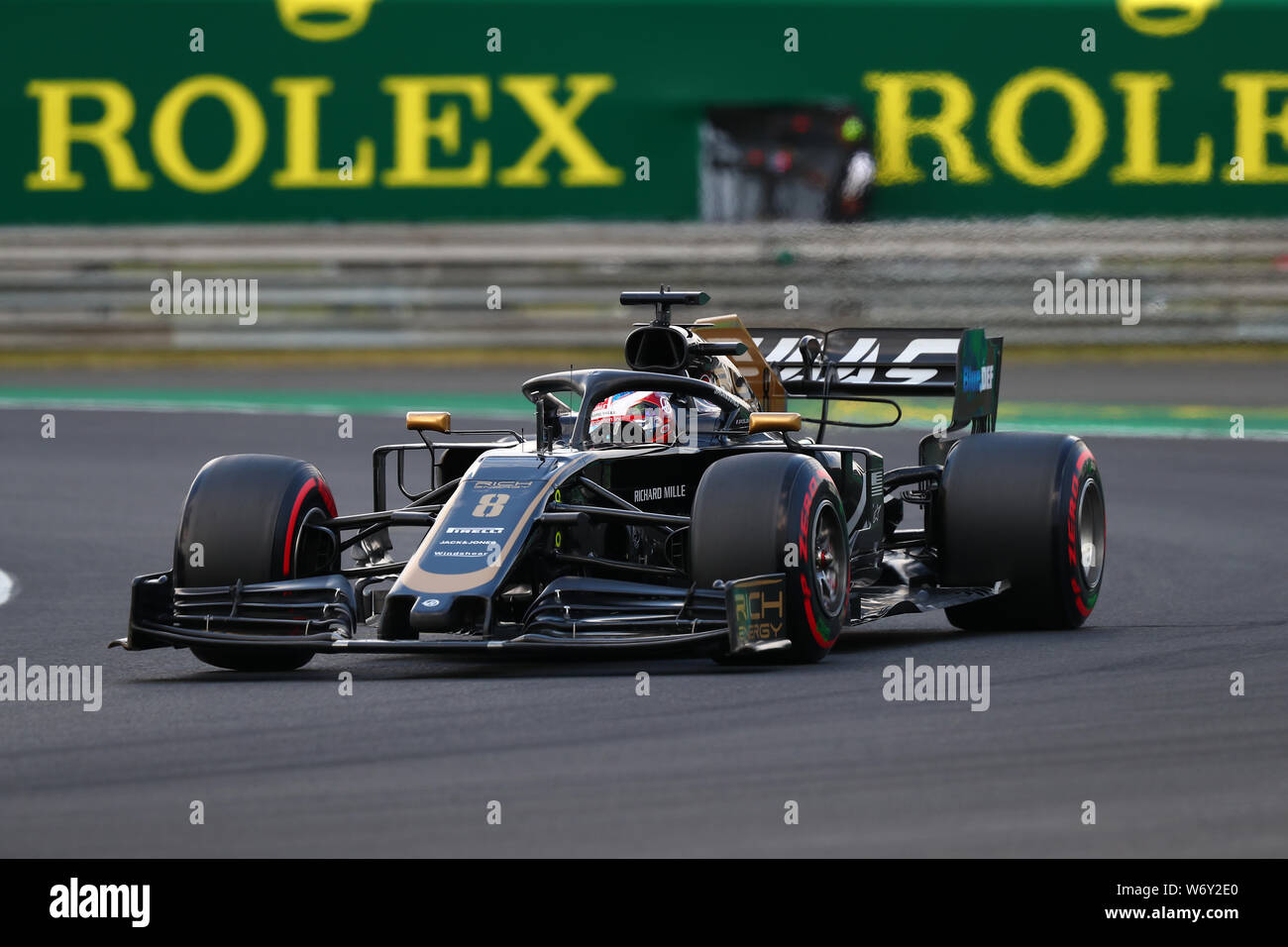 Budapest, Hongrie. 03e Août, 2019. Romain Grosjean de l'énergie riche Haas F1 Team sur la voie pendant les qualifications pour le Grand Prix F1 de Hongrie Banque D'Images