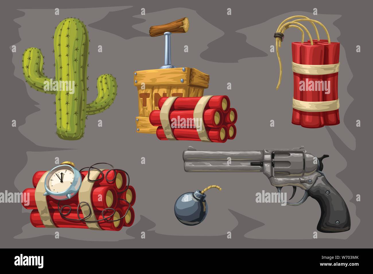 Collection wild west sur gris Illustration de Vecteur