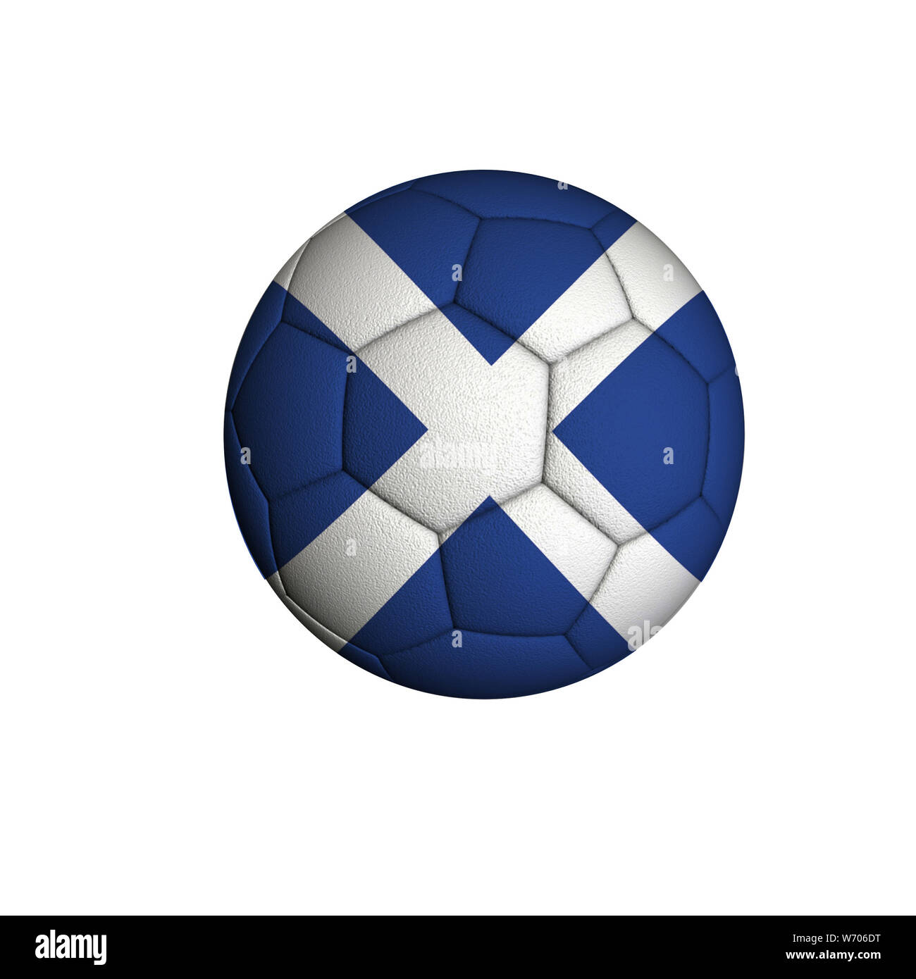 Ballon de soccer avec le drapeau de l'Écosse isolé sur fond blanc Banque D'Images