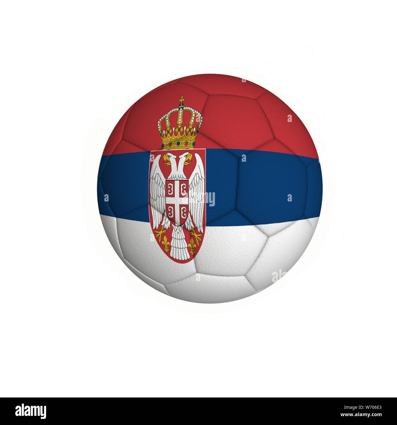 Ballon de soccer avec le drapeau de la Serbie isolé sur fond blanc Banque D'Images