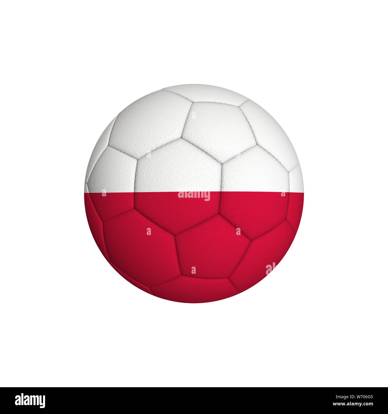 Ballon de soccer avec un drapeau de la Polish isolé sur fond blanc Banque D'Images