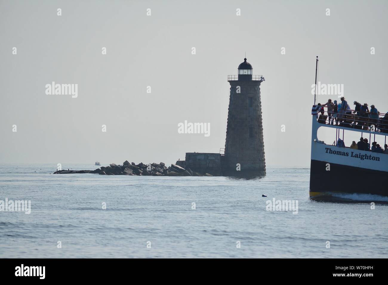 Vues autour de Portsmouth Harbour et l'île de hauts-fonds au large de la côte du New Hampshire et du Maine, New England, United States of America Banque D'Images