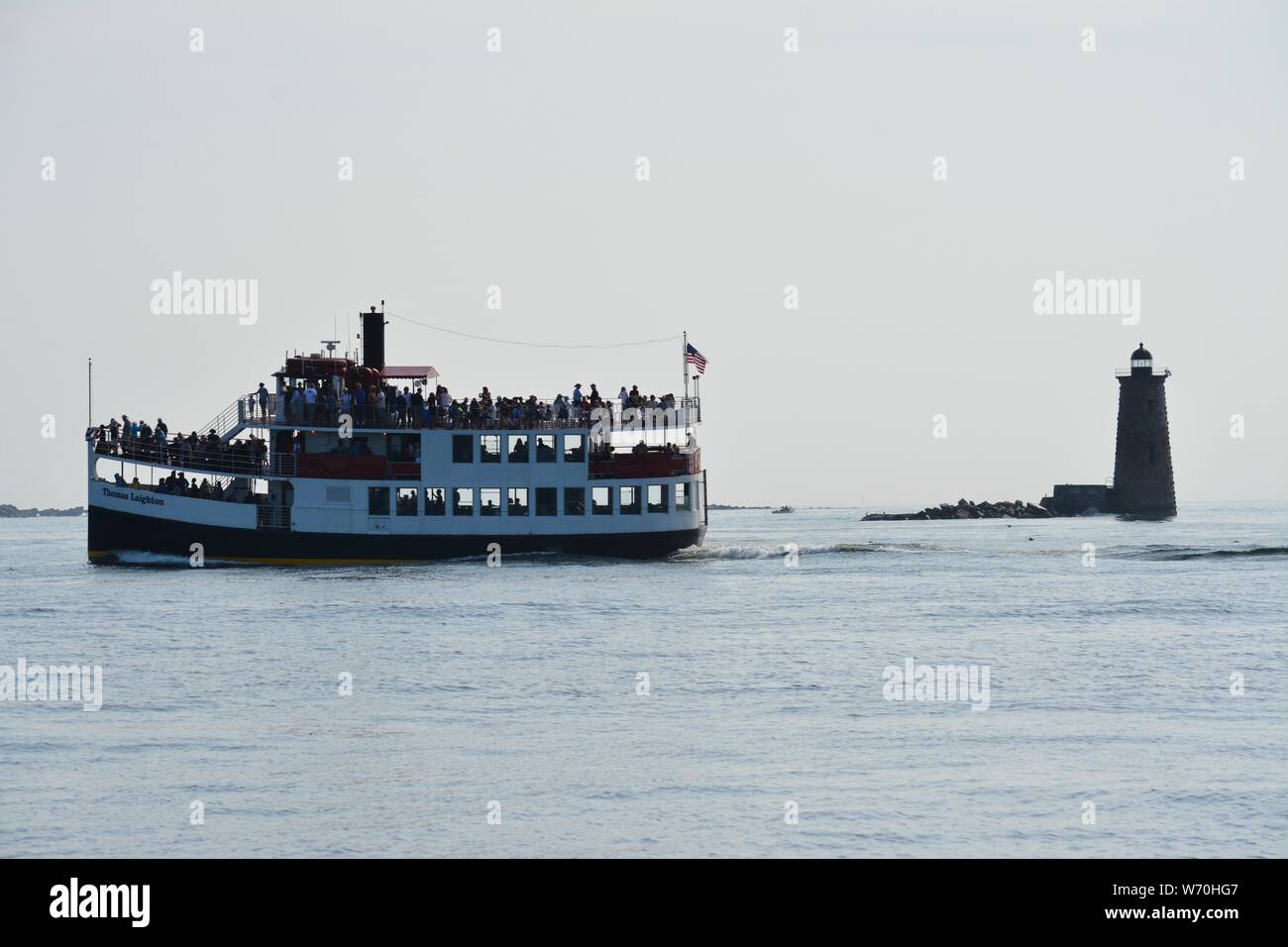 Vues autour de Portsmouth Harbour et l'île de hauts-fonds au large de la côte du New Hampshire et du Maine, New England, United States of America Banque D'Images