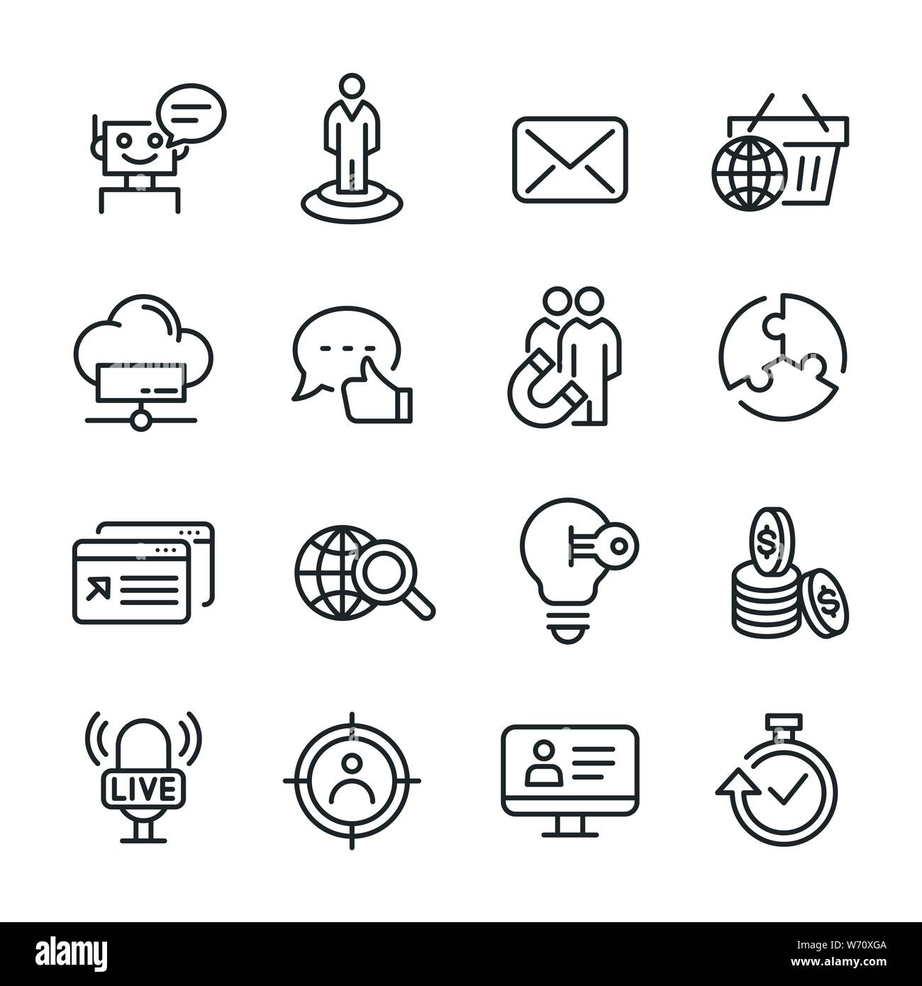 Vector icons set de seo et de marketing. Illustration de Vecteur