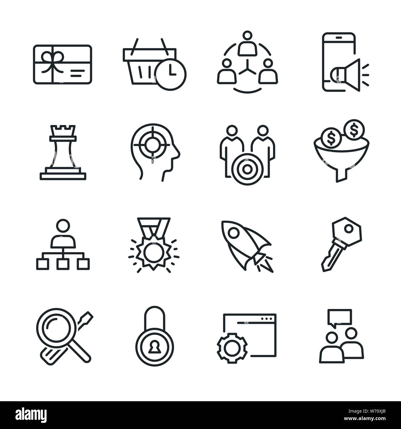 Vector icons set de seo et de marketing. Illustration de Vecteur