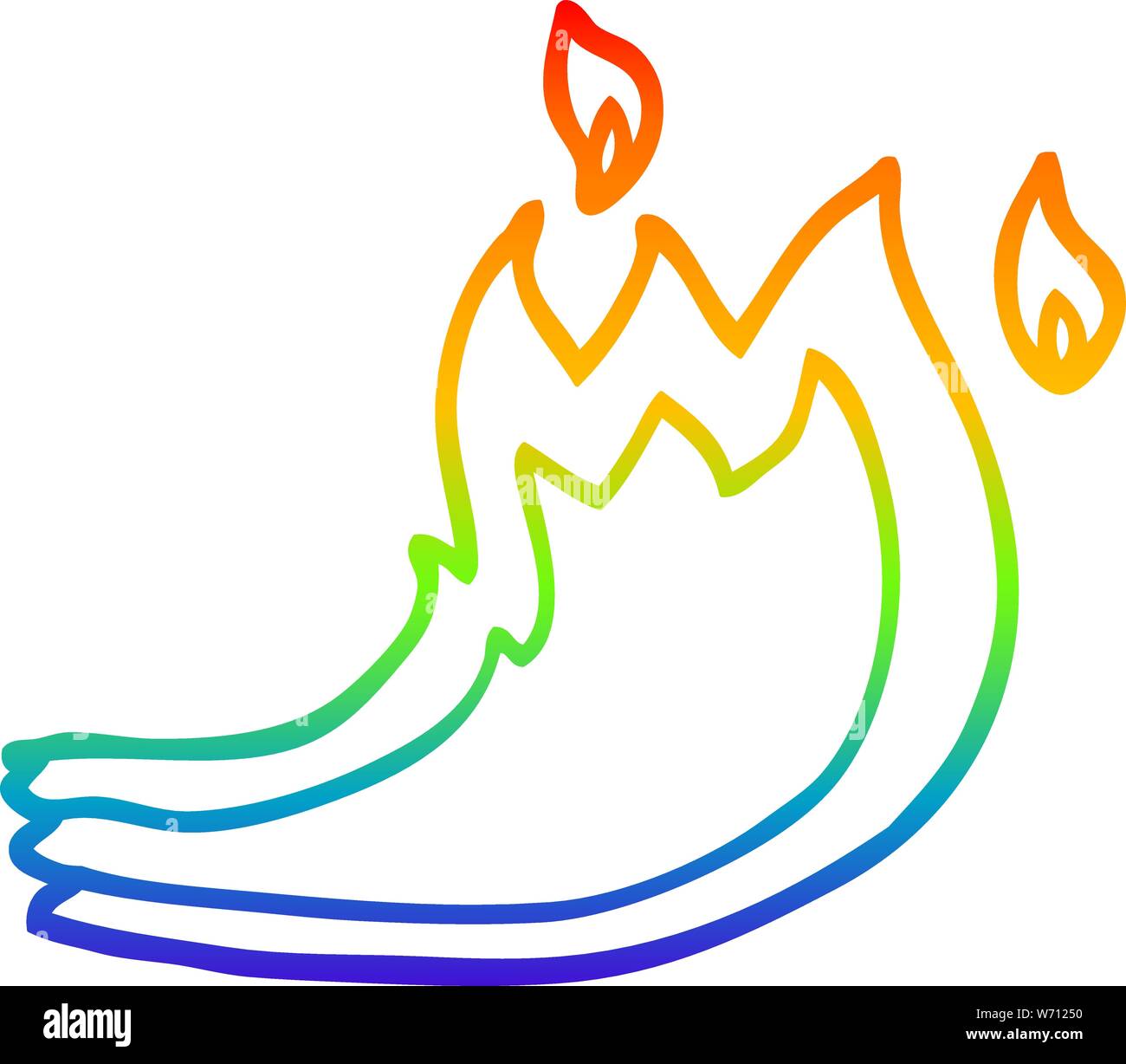 La ligne de gradient dimensions d'un dessin animé feu flamme Image