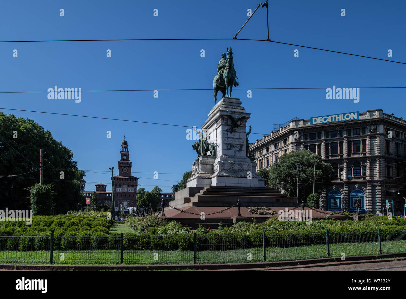 Milan, Italie - 30 juin 2019 : Avis de la Sculpture - Garibaldi Banque D'Images