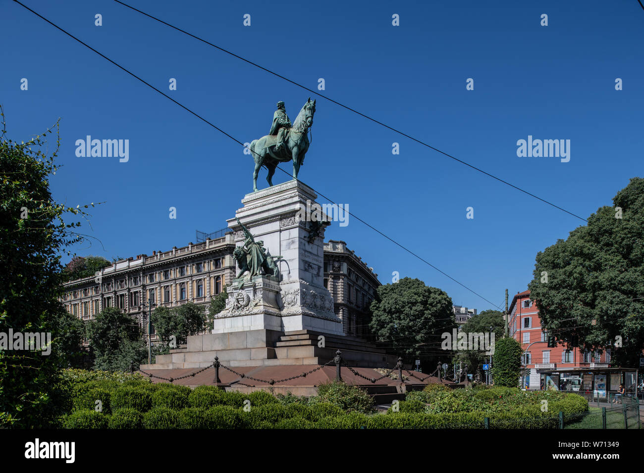 Milan, Italie - 30 juin 2019 : Avis de la Sculpture - Garibaldi Banque D'Images