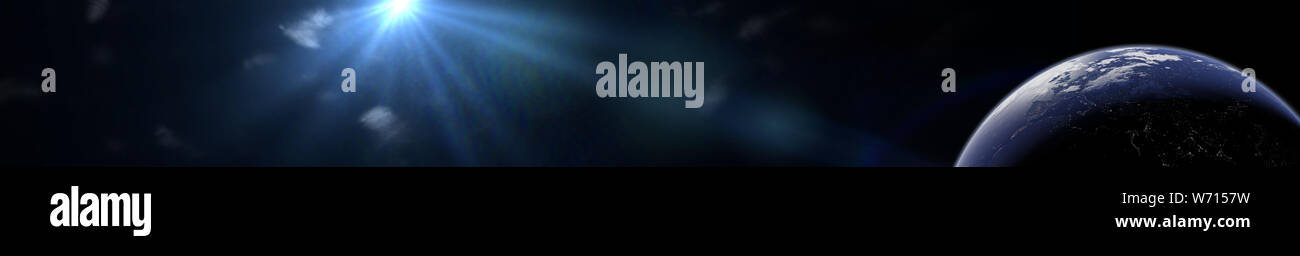 La planète Terre et le soleil Banque D'Images