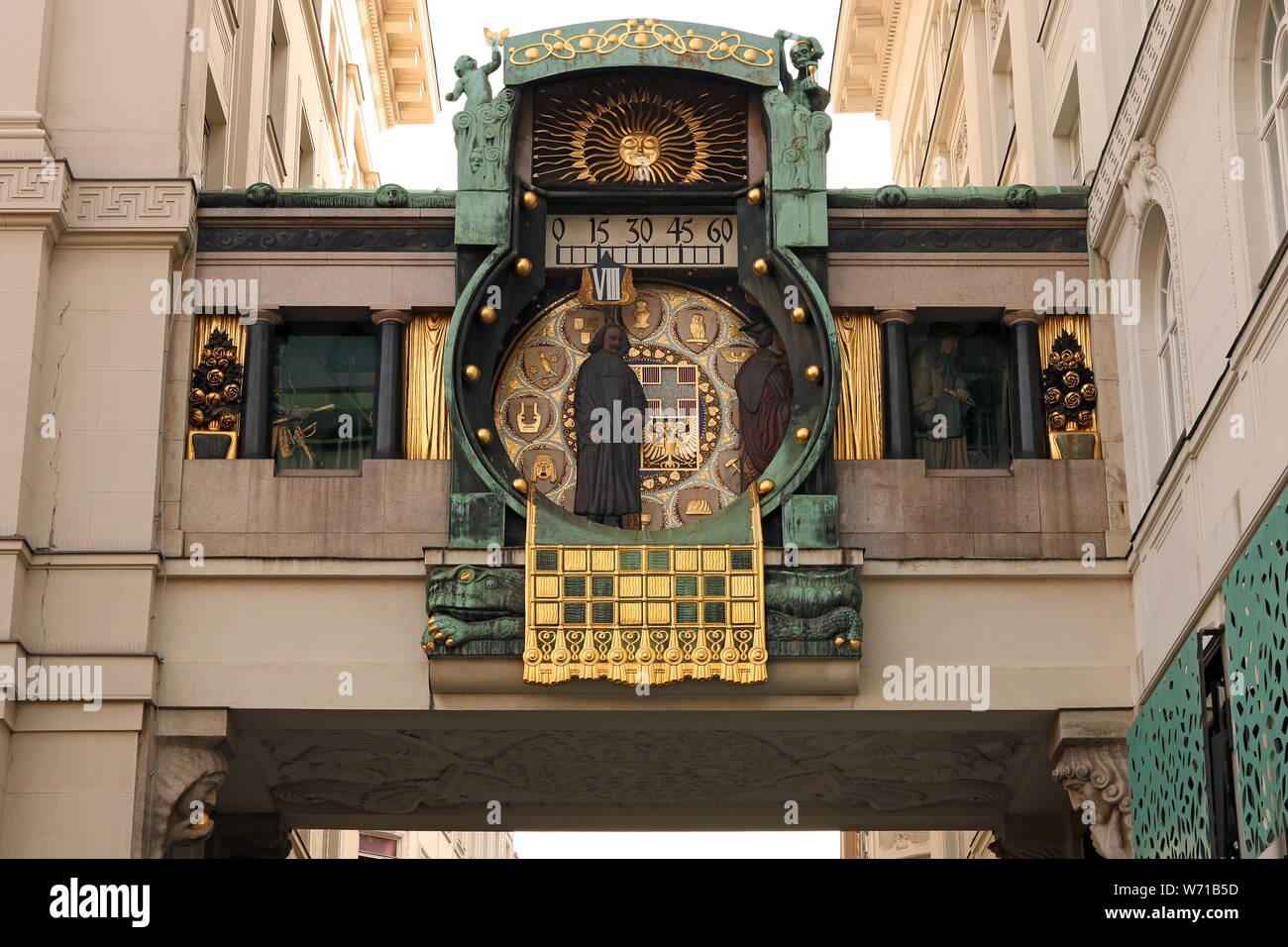 D'horloge dans Hoher Markt Vienne Autriche Banque D'Images