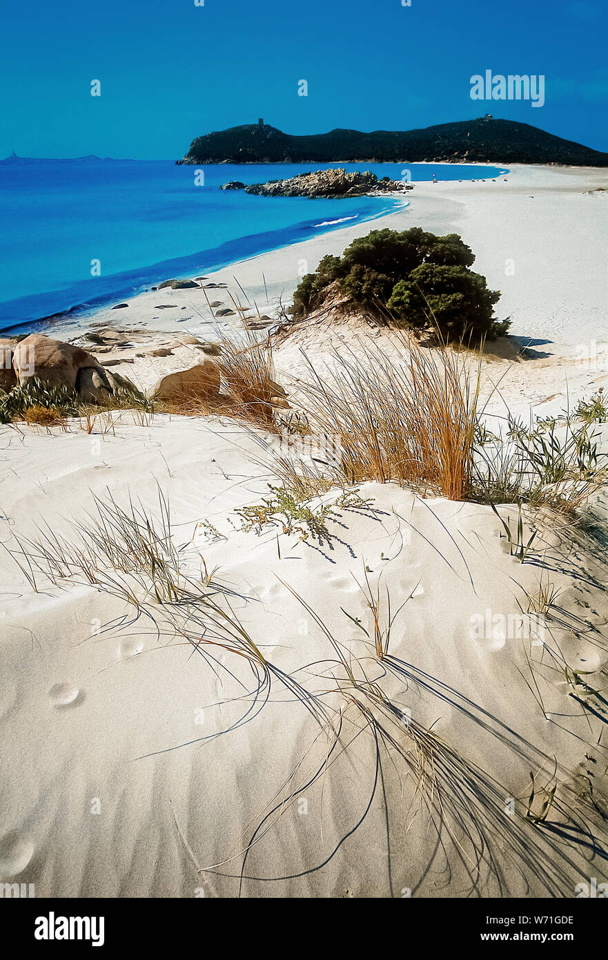 Italie Sardaigne zone protégée de Capo Carbonara - Timi Ama Beach Dunes Banque D'Images