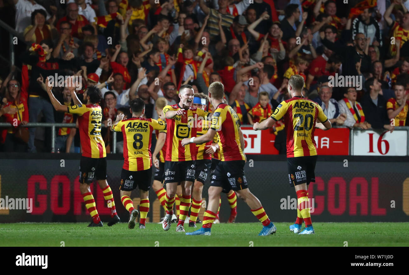 Mechelen, Belgique. 3 août 2019. Rob Schoofs de KV Mechelen célèbre au cours de la Jupiler Pro League match day 2 entre le FC Malines et KRC Genk, 03 août 2019 à Malines, Belgique. (Photo de Vincent Van Doornick/Isosport) Credit : Pro Shots/Alamy Live News Banque D'Images