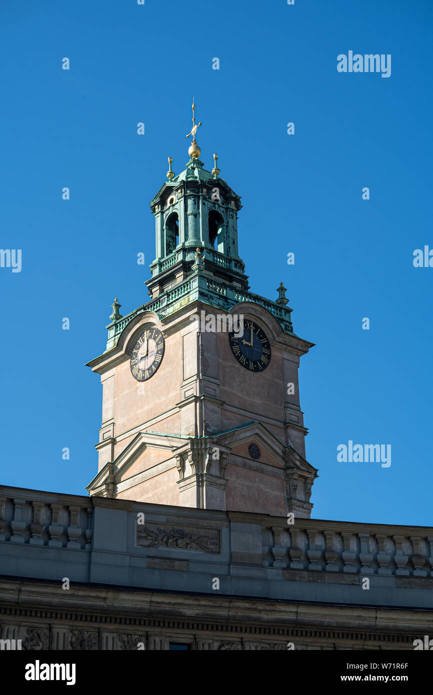 La grande église Storkyrkan (officiellement), l'église de Saint-Nicolas (Sankt Nikolai kyrka) Stockholm, Suède Banque D'Images