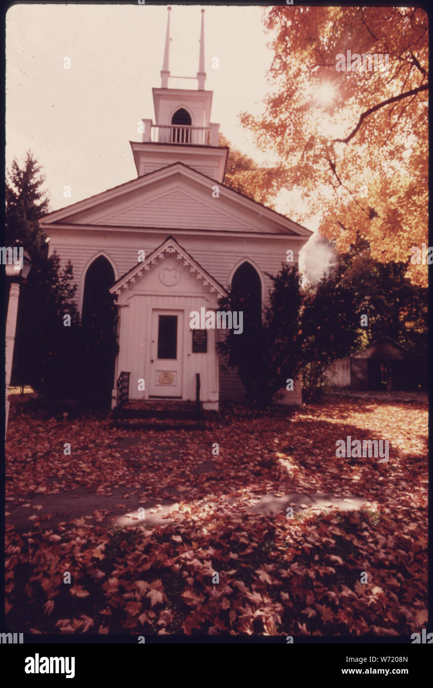 L'Église épiscopale, BRONSON église paroissiale Construite en 1835 DANS LE STYLE NÉO-grec dans la péninsule, l'Ohio, près de Akron. Il est typique de l'ARCHITECTURE DE L'OUEST DANS LA ZONE DE RÉSERVE. Il a été rénové dans la manière gothique victorien Carpenter en 1888, et a été restauré en 1968. Bien QU'IL NE SOIT PLUS UTILISÉ COMME UNE ÉGLISE, IL EST À LA DISPOSITION DU PUBLIC. Le village est situé à l'intérieur de la Cuyahoga Valley National Recreation Area QUI A ÉTÉ SIGNÉ EN DÉCEMBRE 1974 Banque D'Images