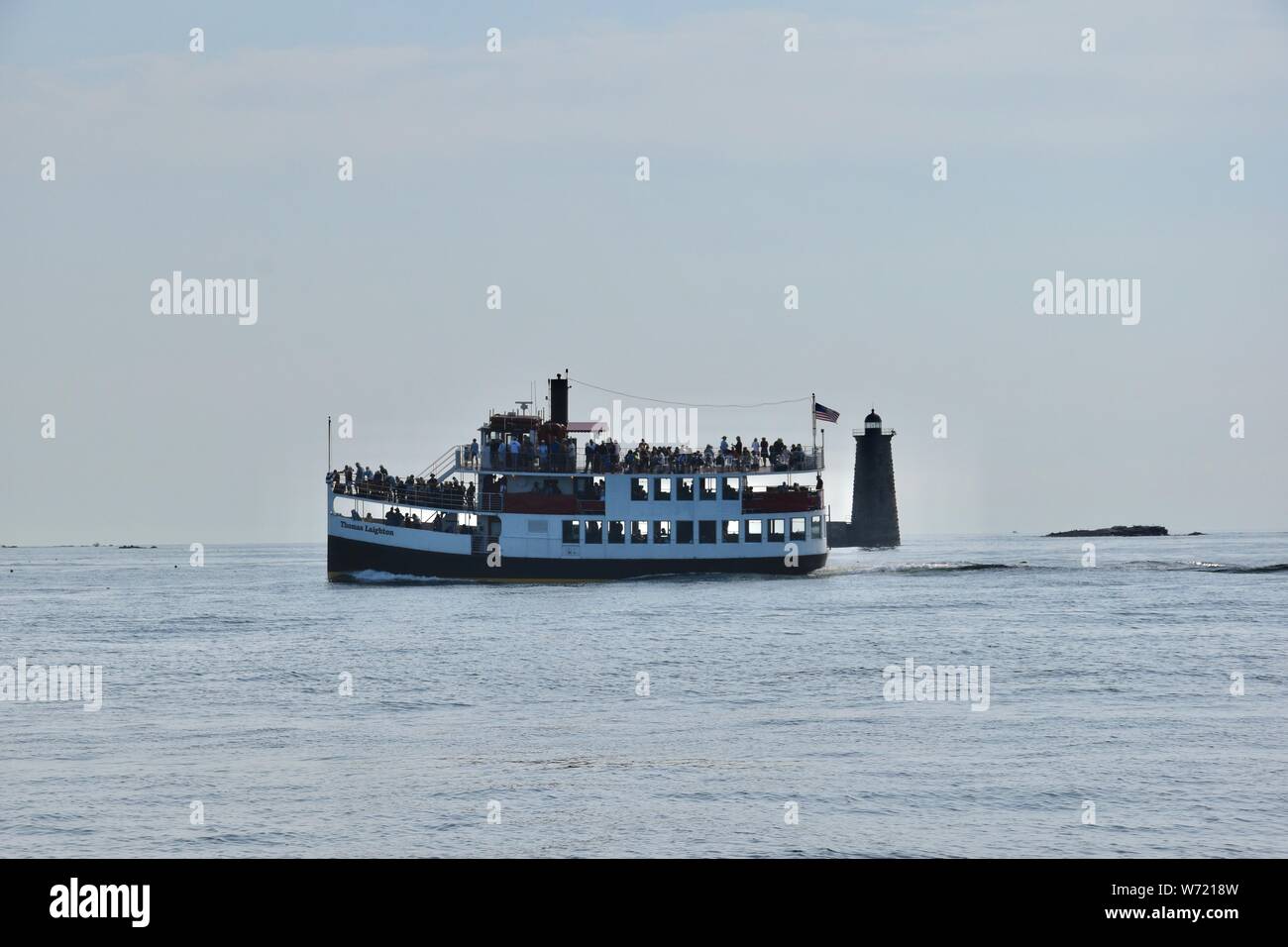 Vues autour de Portsmouth Harbour et l'île de hauts-fonds au large de la côte du New Hampshire et du Maine, New England, United States of America Banque D'Images