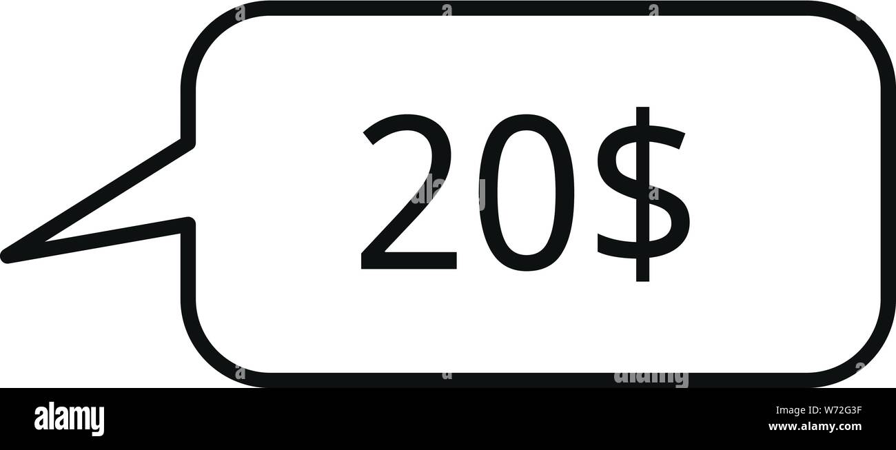 20 icône prix en dollars. Contours 20 vecteur de prix en dollars pour l'icône web design isolé sur fond blanc Illustration de Vecteur