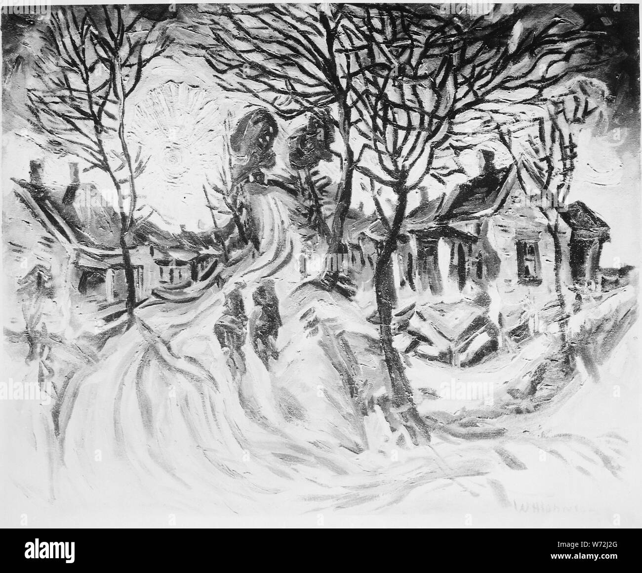 Paysage avec Soleil ; notes générales : la peinture. Banque D'Images