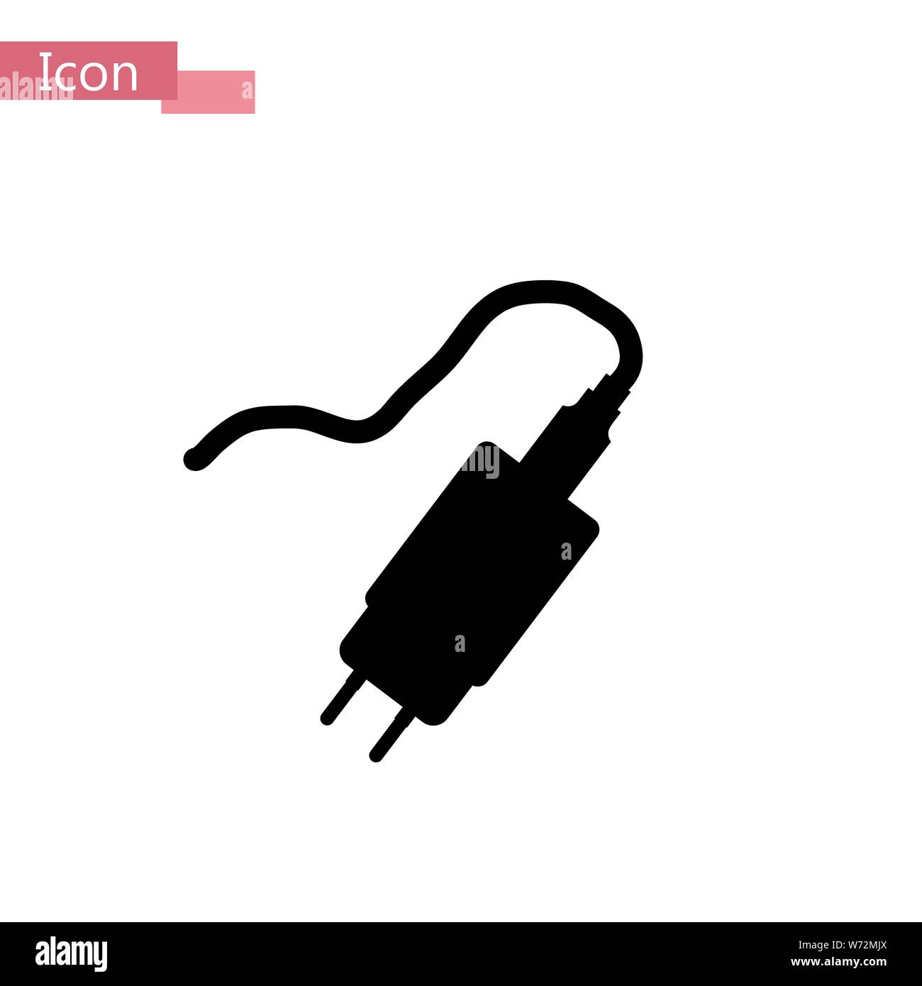 Icône de l'adaptateur d'alimentation de style plat isolé. Illustration vecteur eps10. Illustration de Vecteur