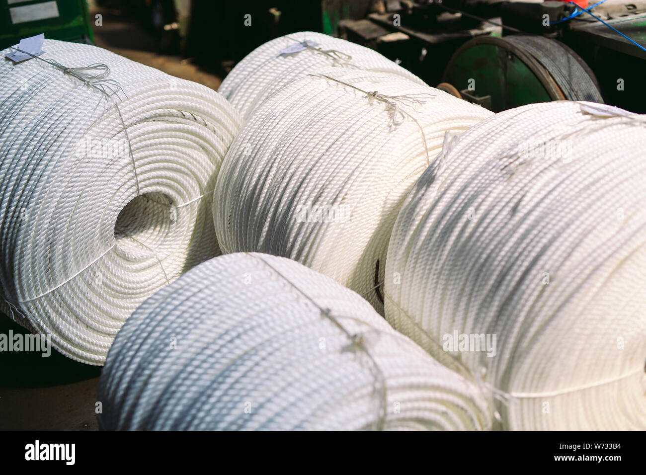 La corde de nylon, d'usine, l'usine de production de caoutchouc de la corde. Banque D'Images