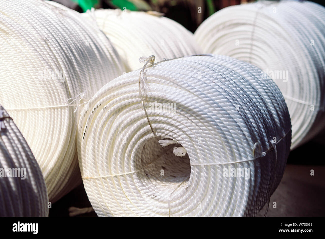 La corde de nylon, d'usine, l'usine de production de caoutchouc de la corde. Banque D'Images