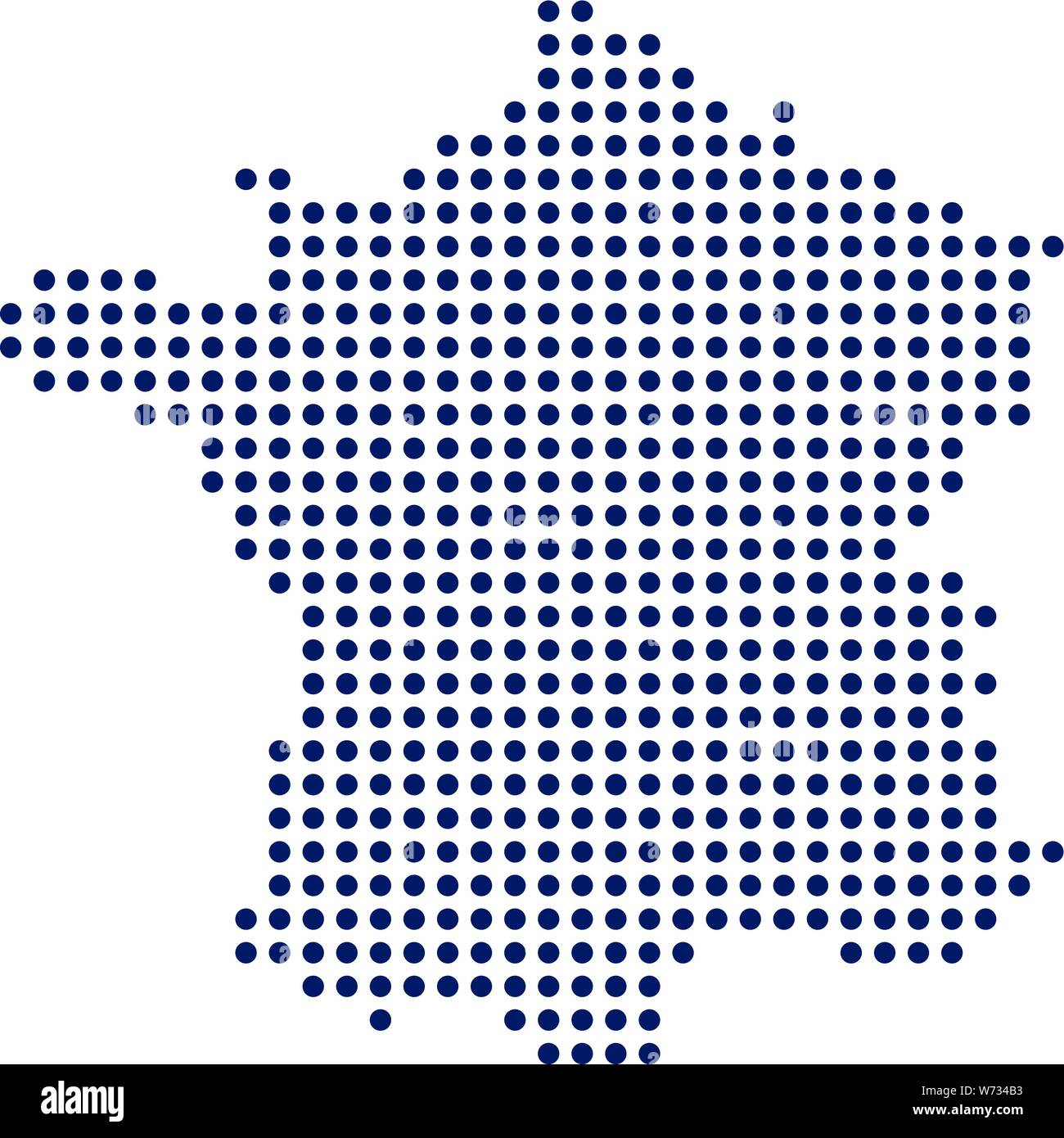 Carte à points de la France. Concept numérique. Conception vectorielle Illustration de Vecteur