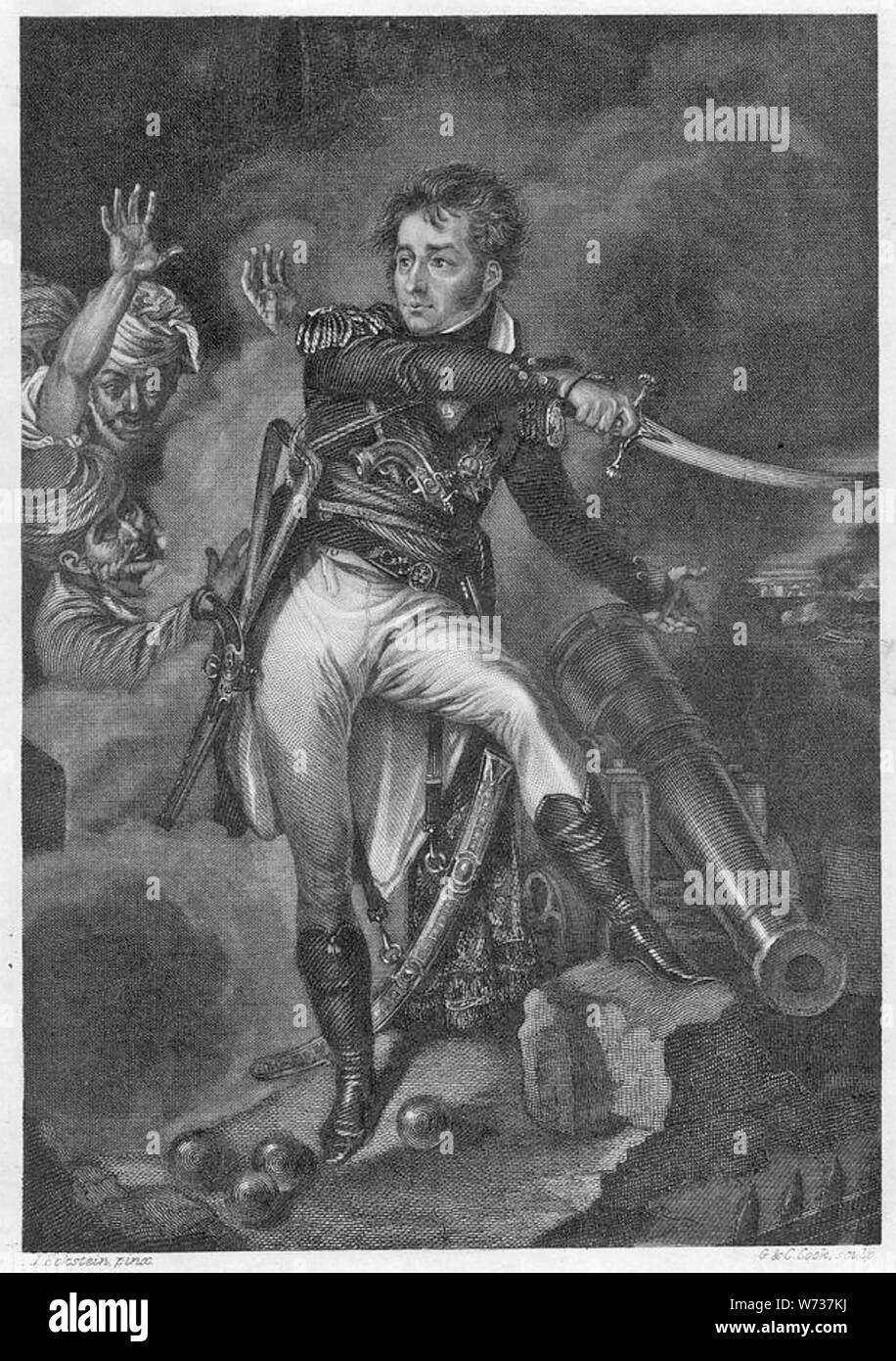 WILLIAM SIDNEY SMITH (1764-1840) officier de marine britannique en tant que siège de Commodore à Acre en 1799 Banque D'Images