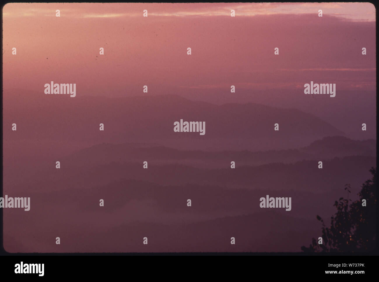 Lever de soleil sur montagne noire qui sépare la Virginie et le Kentucky, près de Kingsport, Tennessee. Près de Harlan County, KENTUCKY CE DOMAINE détient certains des plus riches gisements de CHARBON DANS L'EST DES États-unis. La VUE EST VERS VIRGINIE Banque D'Images