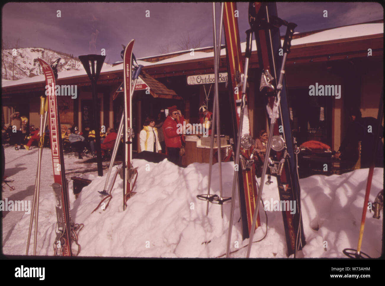 Ligne Bois BAR & RESTAURANT SUR SNOWMASS MOUNTAIN Banque D'Images