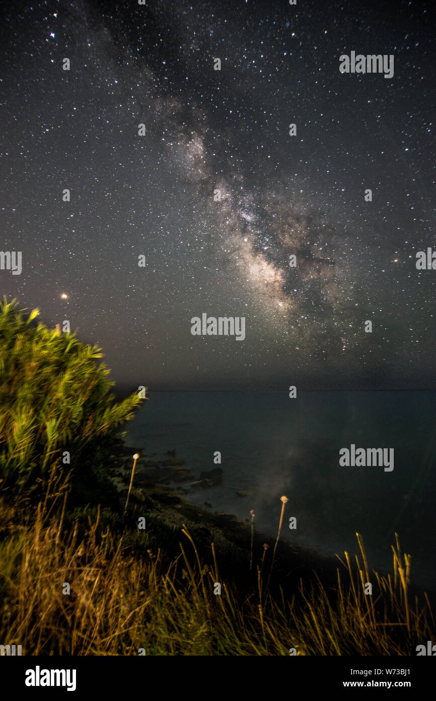 Milkyway sur la mer. Corfou, Grèce Banque D'Images