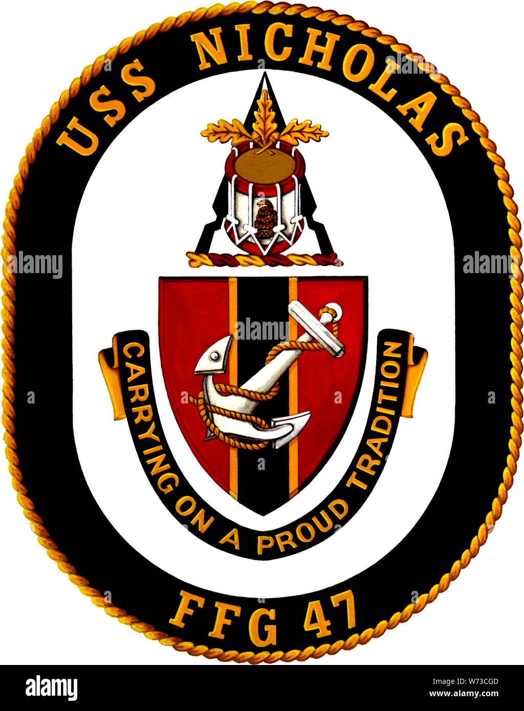 USS Nicholas FFG-47 Crest Banque D'Images