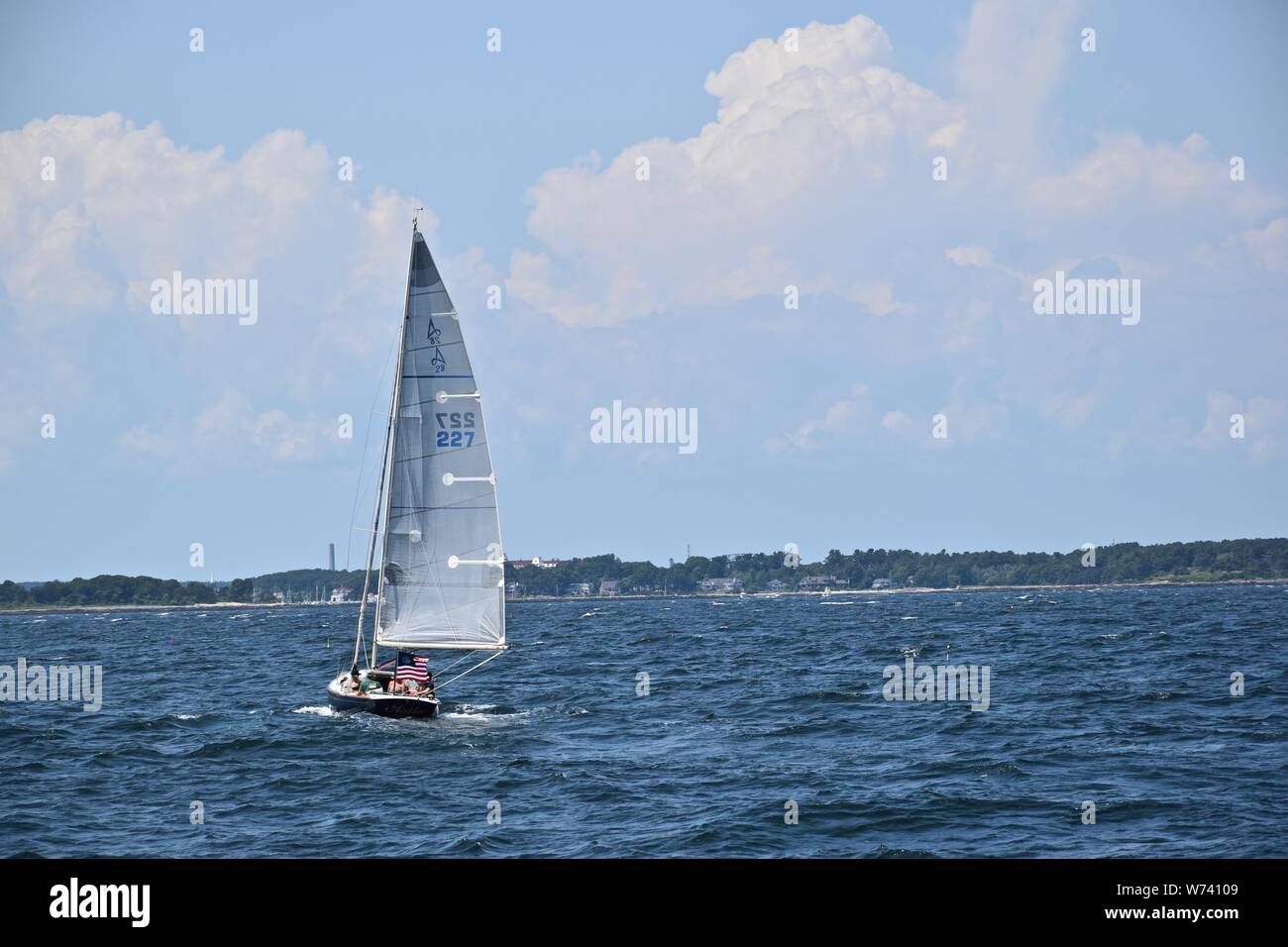 Vues autour de Portsmouth Harbour et l'île de hauts-fonds au large de la côte du New Hampshire et du Maine, New England, United States of America Banque D'Images