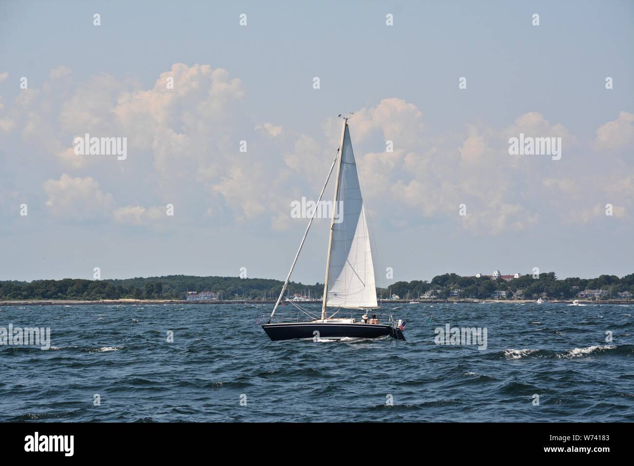 Vues autour de Portsmouth Harbour et l'île de hauts-fonds au large de la côte du New Hampshire et du Maine, New England, United States of America Banque D'Images