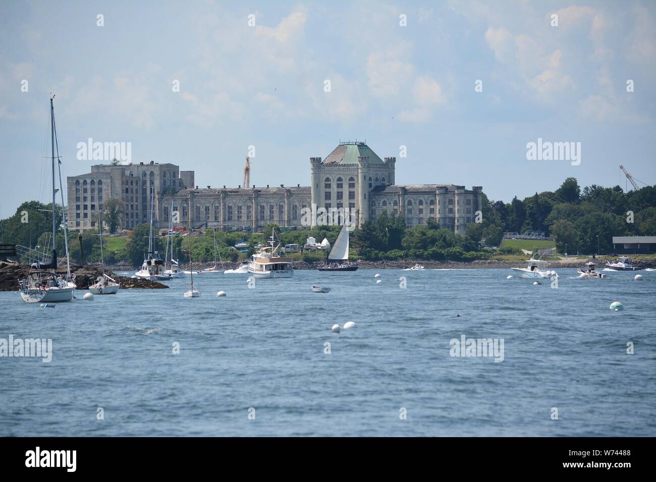 Vues autour de Portsmouth Harbour et l'île de hauts-fonds au large de la côte du New Hampshire et du Maine, New England, United States of America Banque D'Images