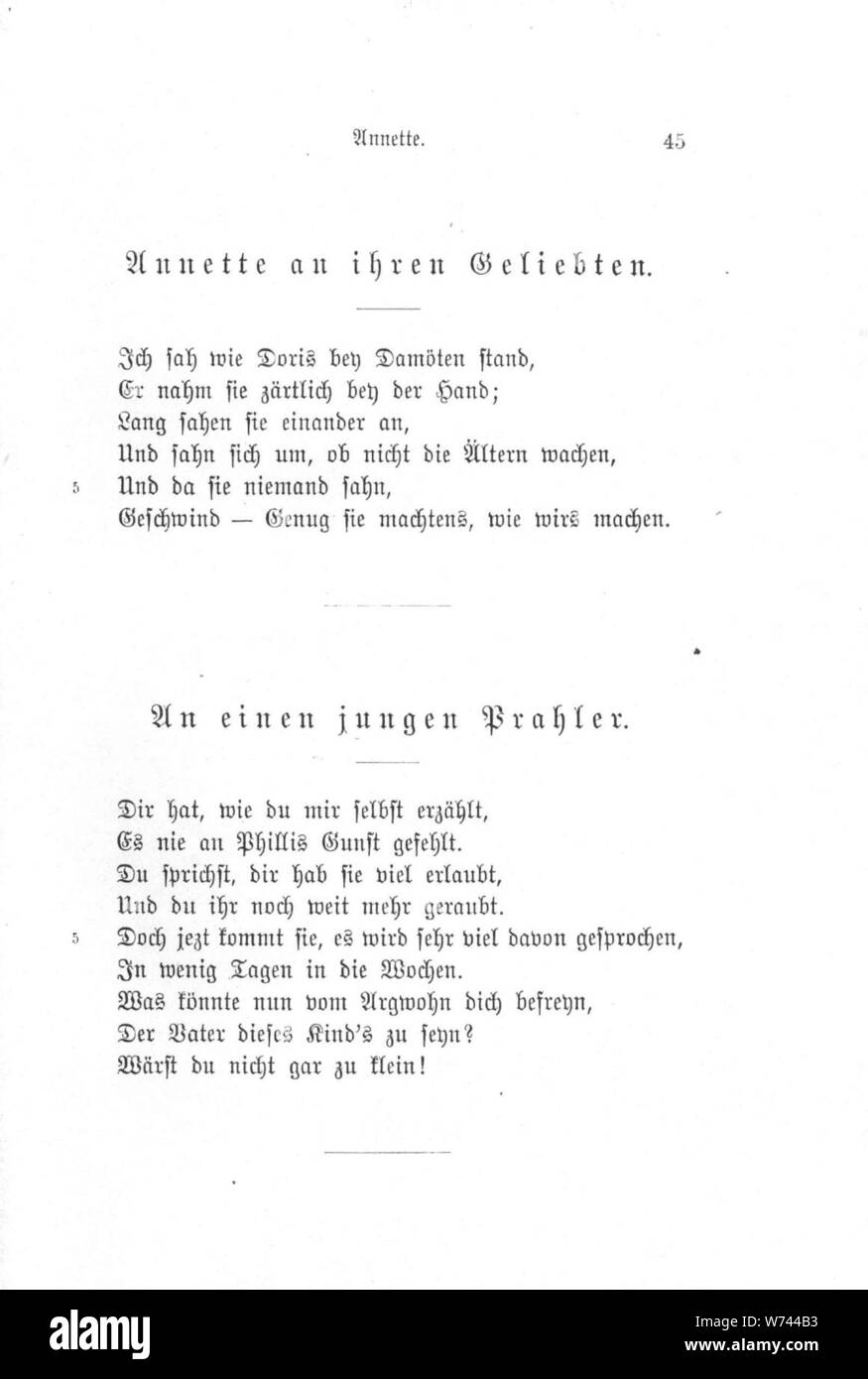 De J W Goethe Annette Druck 045. Banque D'Images