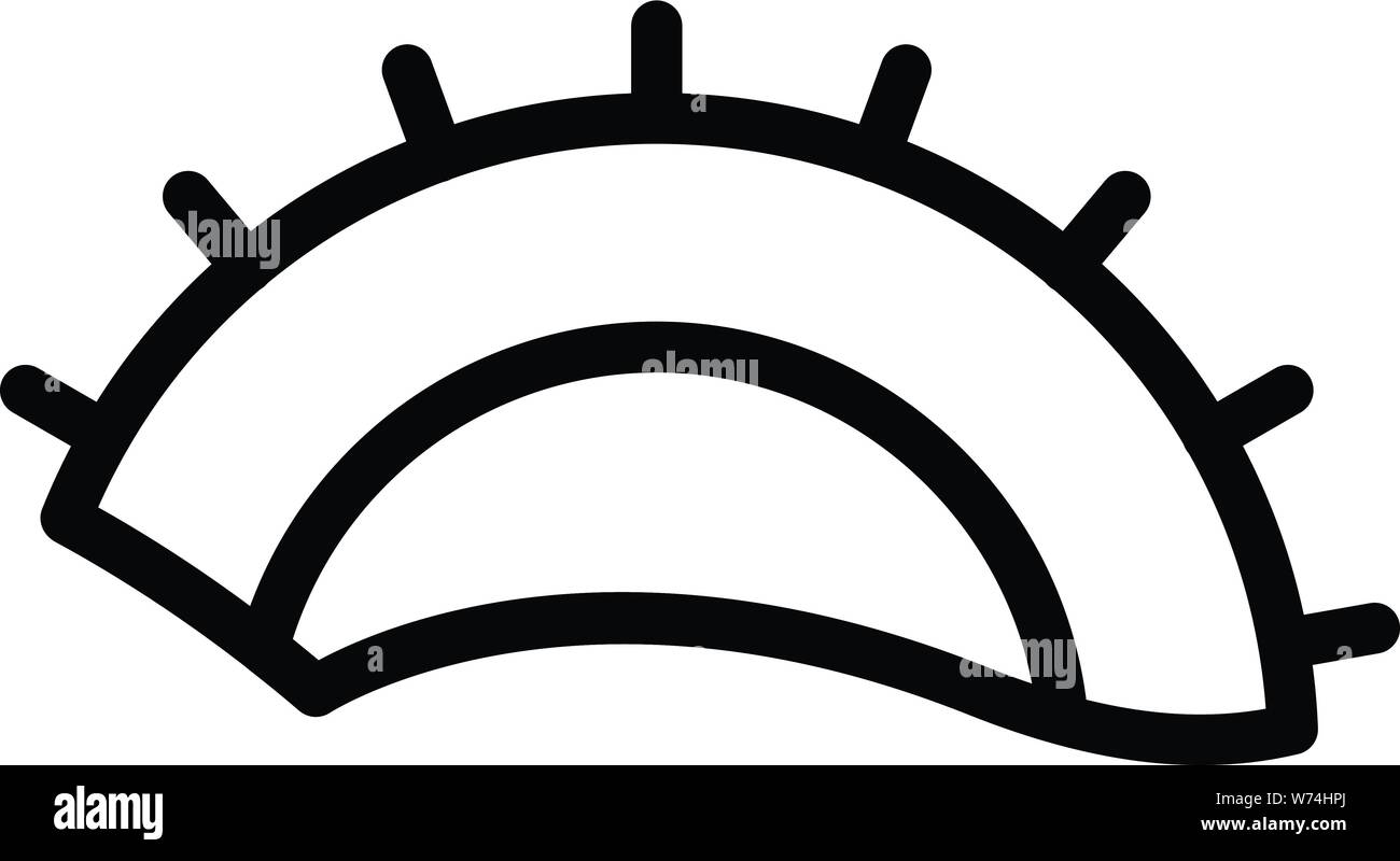 Coucher du soleil, l'icône de style contour Illustration de Vecteur