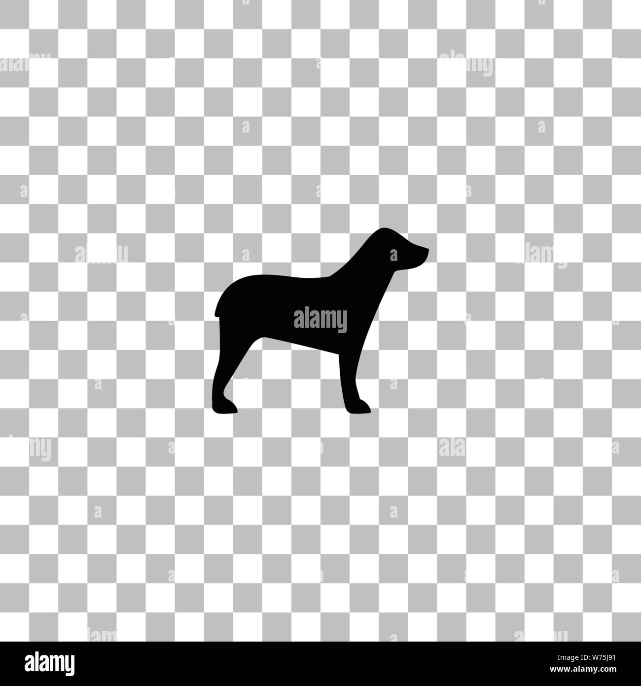 Chien. Icône plat noir sur fond transparent. Les pictogrammes pour