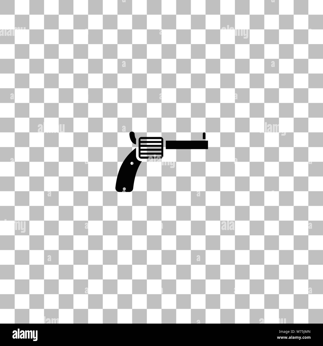 Revolver. Icône plat noir sur fond transparent. Les pictogrammes pour ...