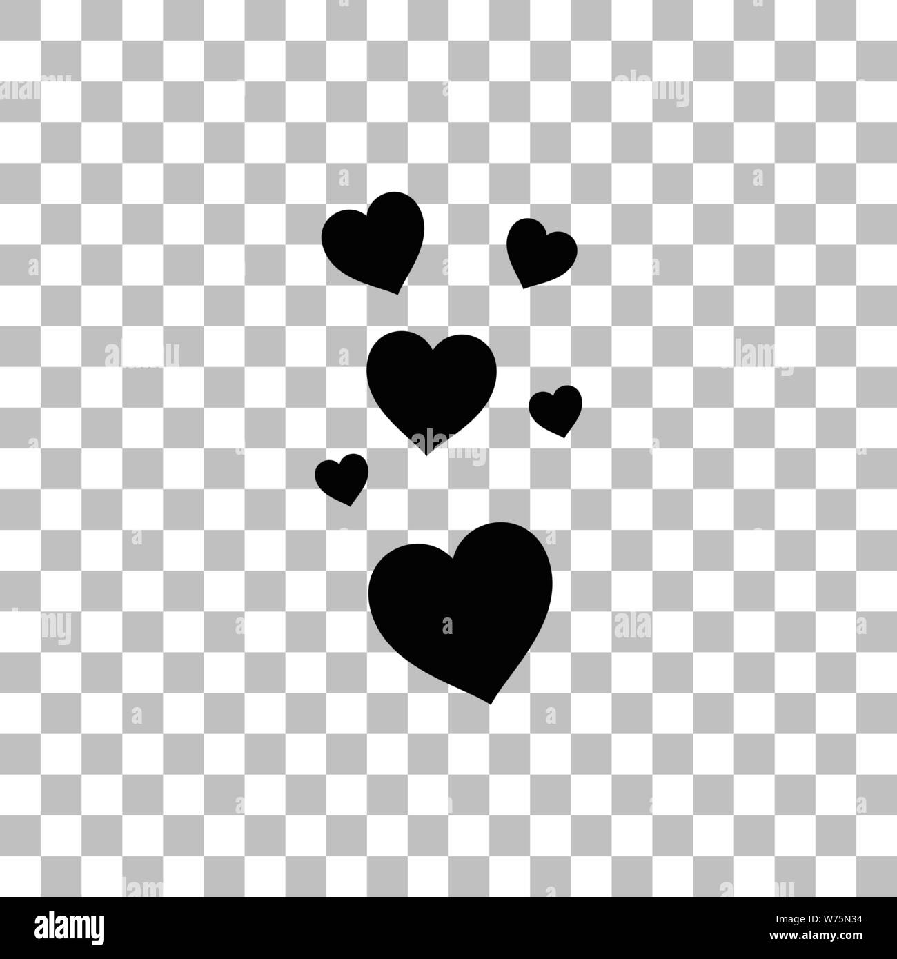 Comme, Cœur d'amour. Icône plat noir sur fond transparent. Les pictogrammes pour votre projet Illustration de Vecteur