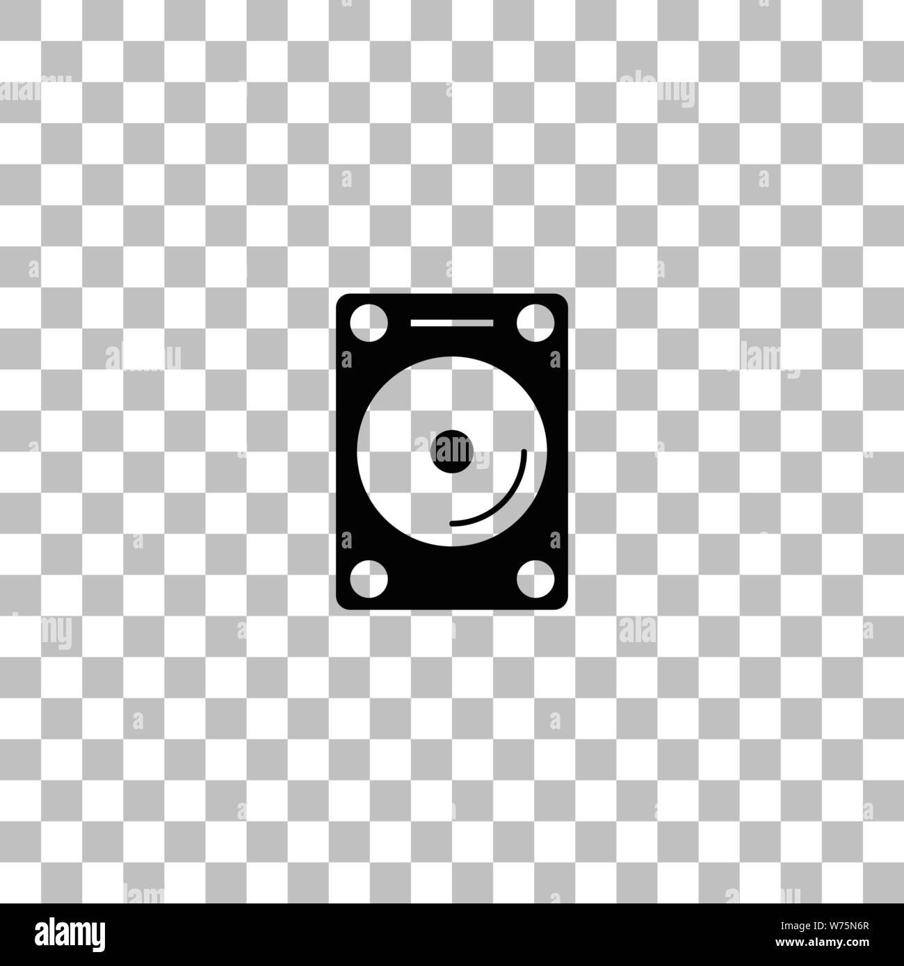 Disque dur. Icône plat noir sur fond transparent. Les pictogrammes pour votre projet Illustration de Vecteur