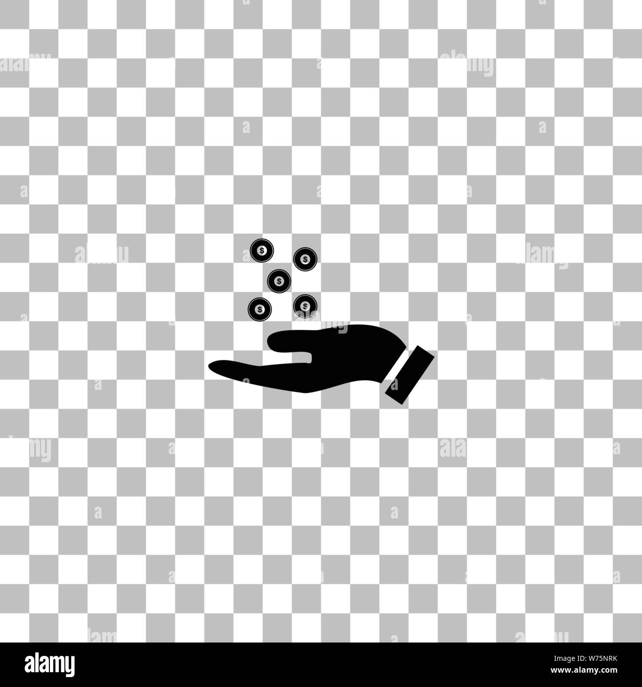 La charité. Icône plat noir sur fond transparent. Les pictogrammes pour votre projet Illustration de Vecteur