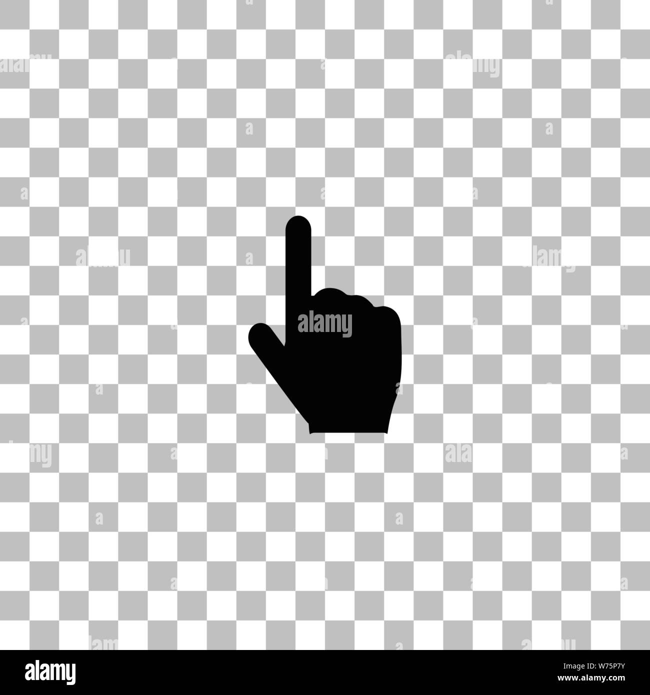 Curseur en forme de main. Icône plat noir sur fond transparent. Les pictogrammes pour votre projet Illustration de Vecteur