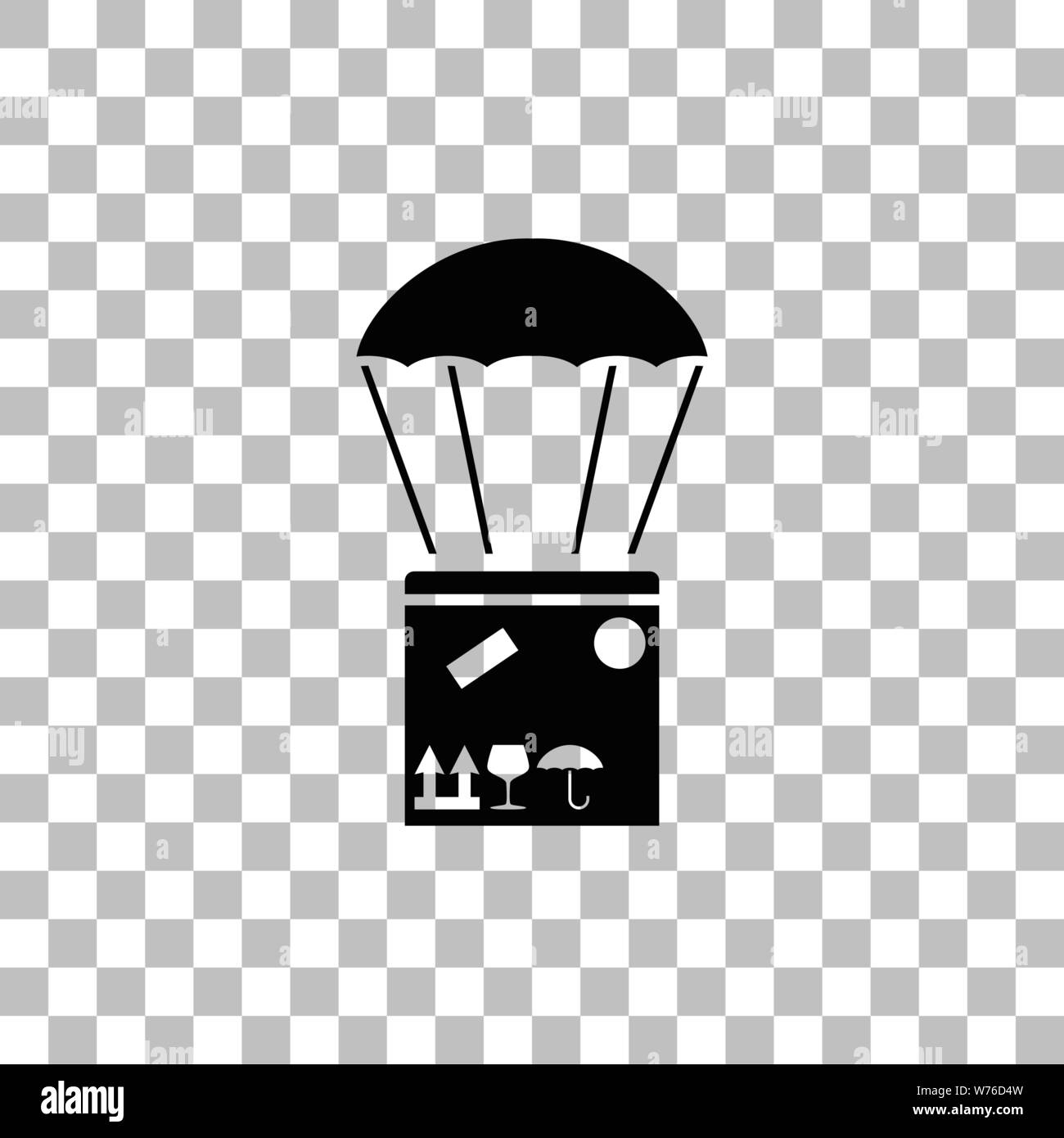 Après livraison de l'antenne. Icône plat noir sur fond transparent. Les pictogrammes pour votre projet Illustration de Vecteur