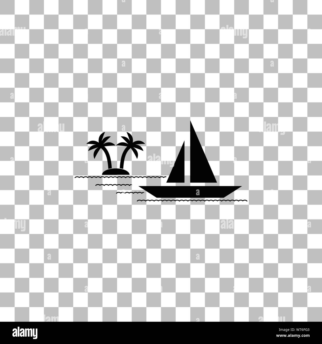 Yacht de luxe. Icône plat noir sur fond transparent. Les pictogrammes pour votre projet Illustration de Vecteur